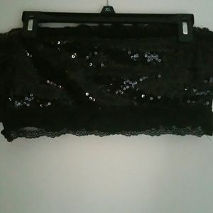 Shimmering black crop top